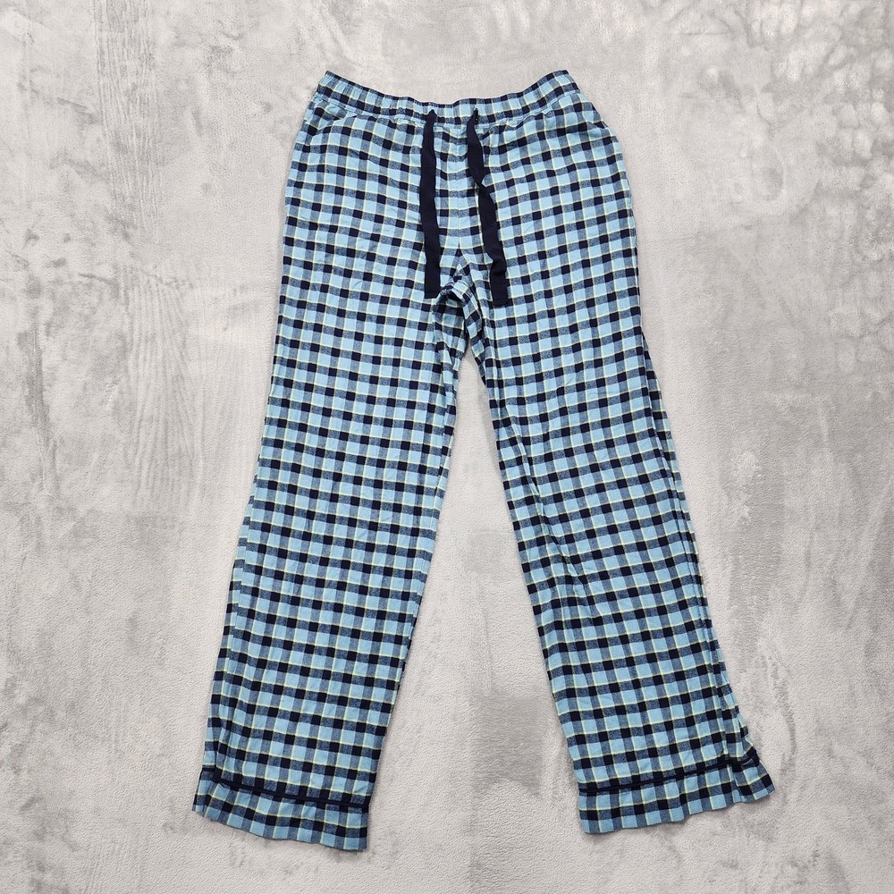 State Of Day Pants‎ Womens S Blue Plaid Flannel Lounge Sleep Pajama Lightweight